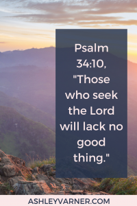 Ashley Varner Bible verse Psalm 34:10