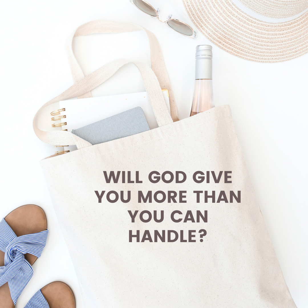 Sometimes when you’re going through a struggle, people will say, “God won’t give you more than you can handle.” While people who say this mean well, it’s not Scriptural in regards to crisis and struggle. That verse is actually talking about temptation. The truth is that God gives us more than we can handle all the time. Here's why. #christianlifecoach #christianliving